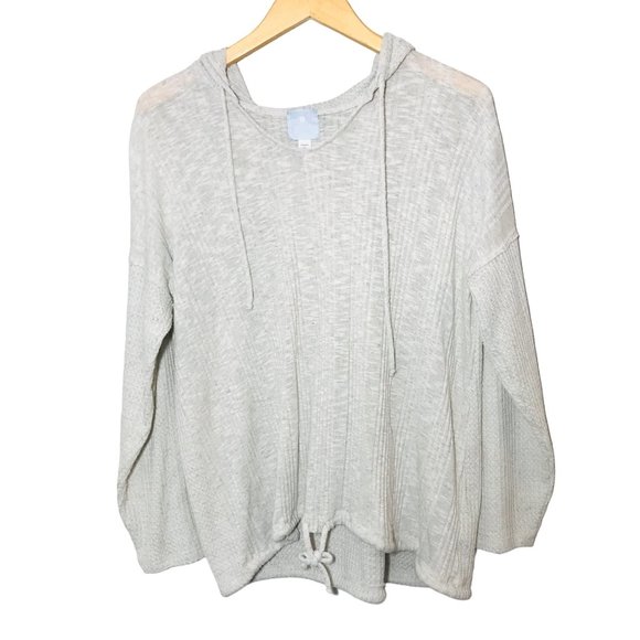SUNDAY Linen Blend Mix Knit Hoodie Pullover Sweatshirt Size 2X - Picture 1 of 7